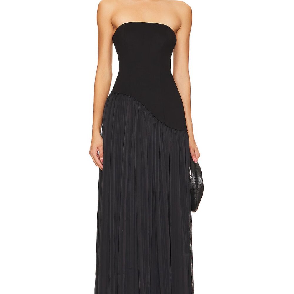 Lovers + Friends Alice Strapless Black Gown Size L